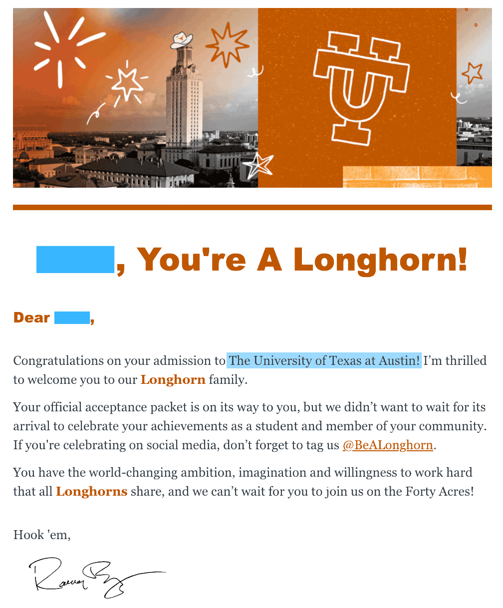 R さん UT Austin 合格